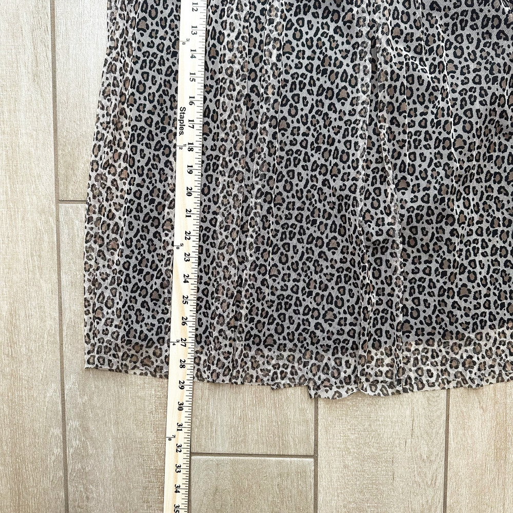 A New Day Cheetah Print Mesh Midi Skirt Large Retro 90s Rockabilly Pin Up Flowy - Picture 8 of 8